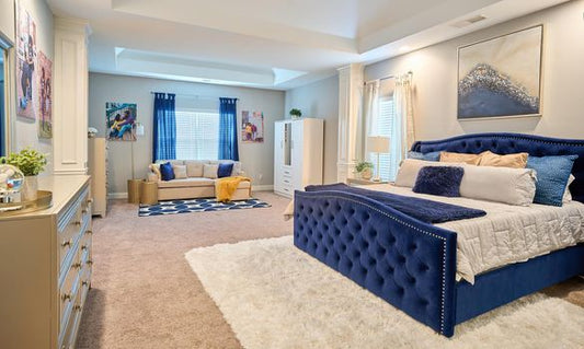 Navy Gold Bedroom Decor